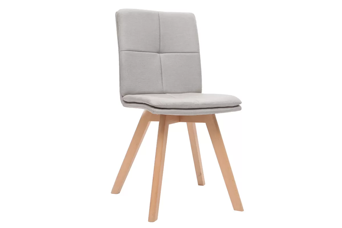 Miliboo Sillas Modernas-Silla escandinava tejido natural patas madera clara lote de 2 THEA