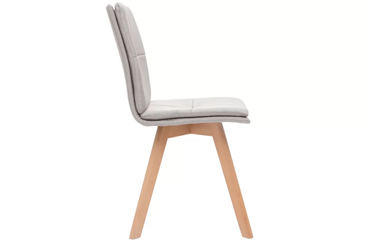 Miliboo Sillas Modernas-Silla escandinava tejido natural patas madera clara lote de 2 THEA