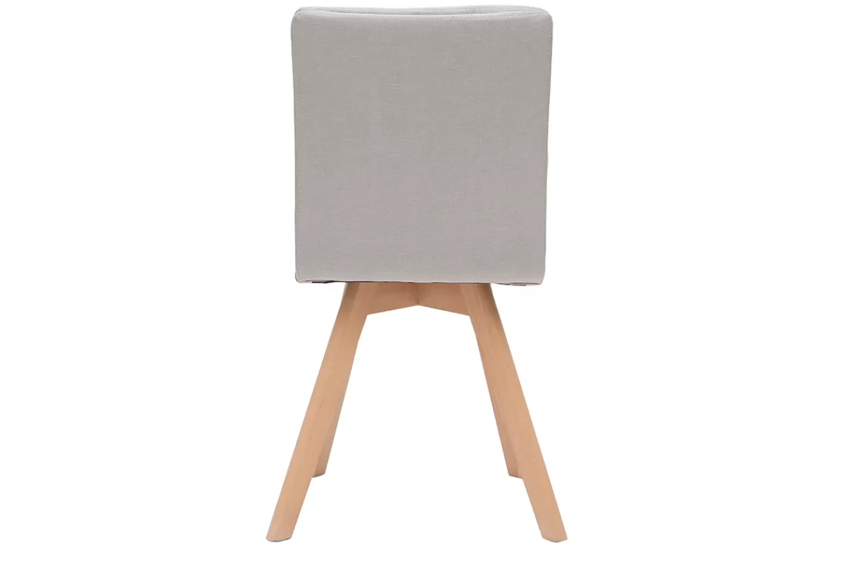 Miliboo Sillas Modernas-Silla escandinava tejido natural patas madera clara lote de 2 THEA