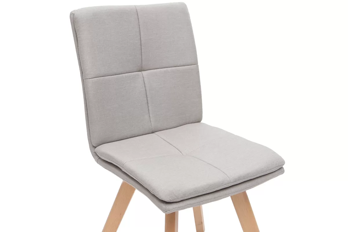 Miliboo Sillas Modernas-Silla escandinava tejido natural patas madera clara lote de 2 THEA