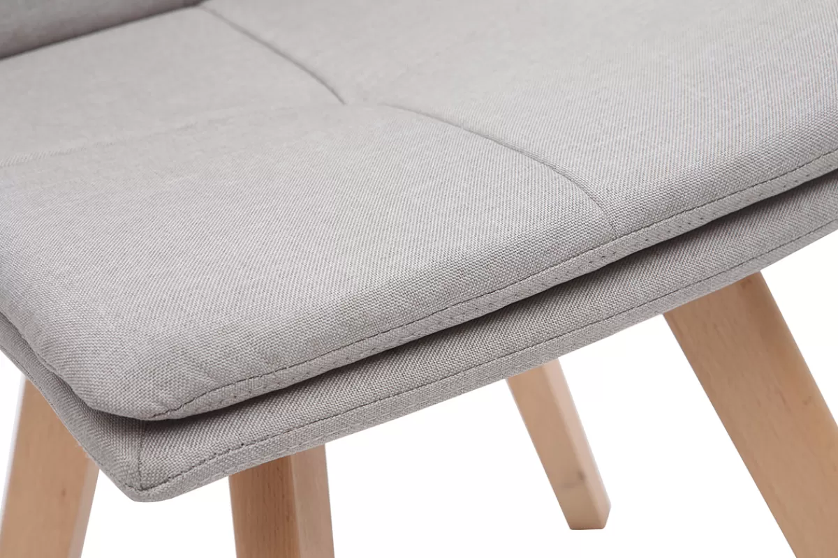 Miliboo Sillas Modernas-Silla escandinava tejido natural patas madera clara lote de 2 THEA
