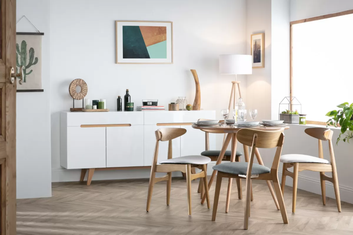Miliboo Sillas Modernas | Sillas De Madera-Silla madera clara y PU negro escandinavo japonés (lote de 2) WALFORD
