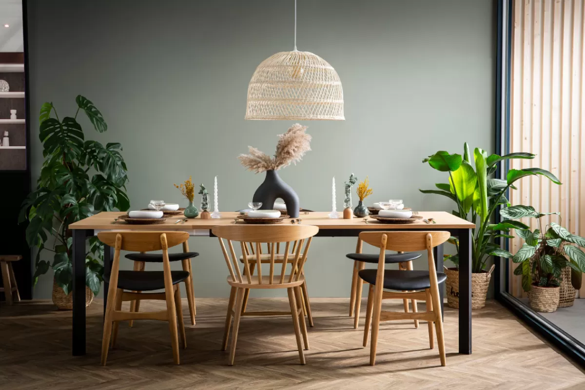 Miliboo Sillas Modernas | Sillas De Madera-Silla madera clara y PU negro escandinavo japonés (lote de 2) WALFORD