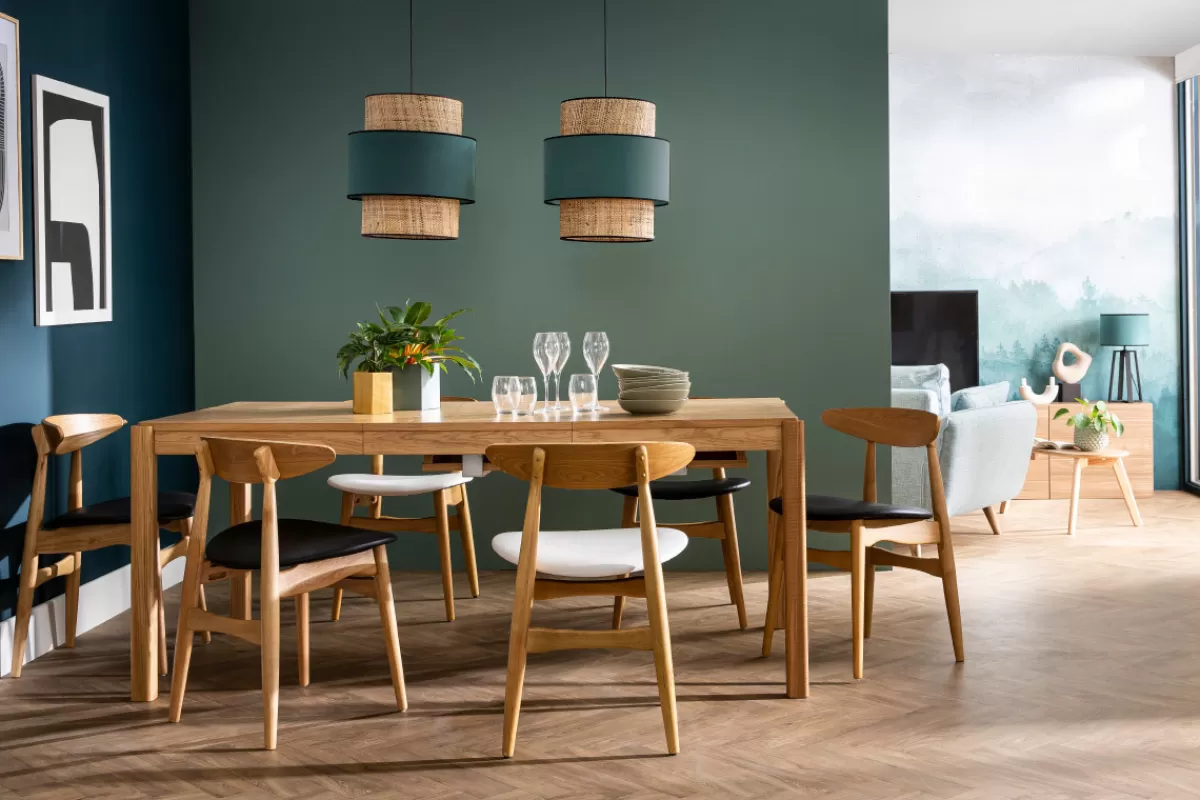 Miliboo Sillas Modernas | Sillas De Madera-Silla madera clara y PU negro escandinavo japonés (lote de 2) WALFORD