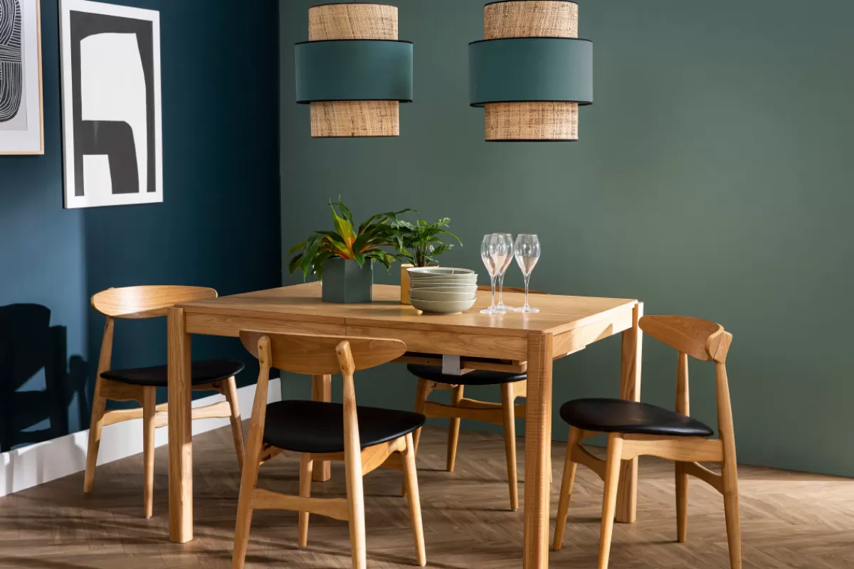 Miliboo Sillas Modernas | Sillas De Madera-Silla madera clara y PU negro escandinavo japonés (lote de 2) WALFORD
