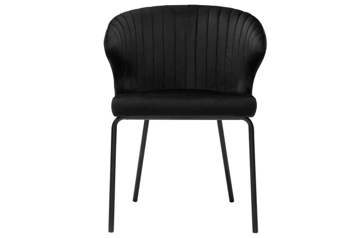 Miliboo Sillas Modernas-Silla moderna en terciopelo negro REQUIEM