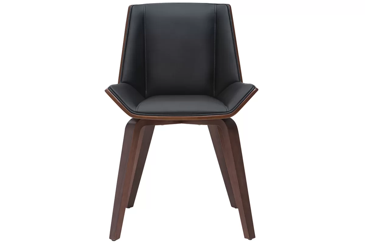 Miliboo Sillas Modernas | Sillas De Madera-Silla moderna negra y madera oscura MELKIOR