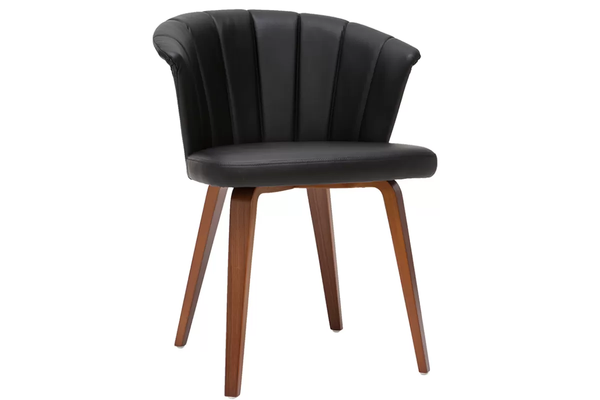 Miliboo Sillas Modernas-Silla moderna negro y madera oscura ALBIN