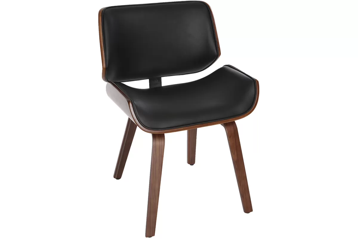 Miliboo Sillas Modernas | Sillas De Madera-Silla negra y madera oscura nogal RUBBENS