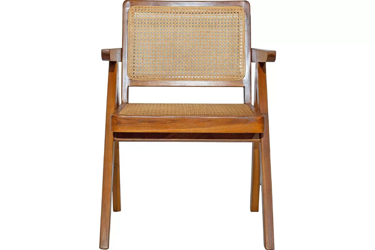Miliboo Sillas Modernas | Sillas De Madera-Silla vintage de teca maciza y ratán JANNIE