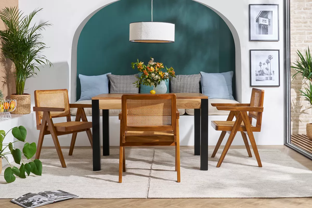 Miliboo Sillas Modernas | Sillas De Madera-Silla vintage de teca maciza y ratán JANNIE