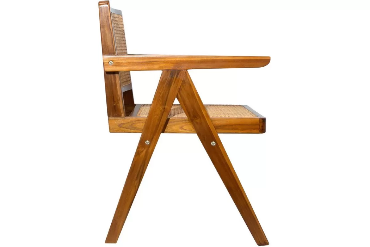 Miliboo Sillas Modernas | Sillas De Madera-Silla vintage de teca maciza y ratán JANNIE