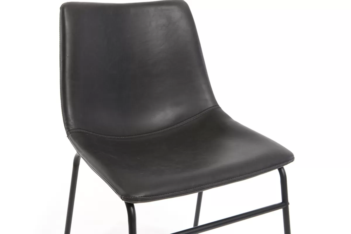 Miliboo Sillas Modernas-Silla vintage PU negro NEW ROCK