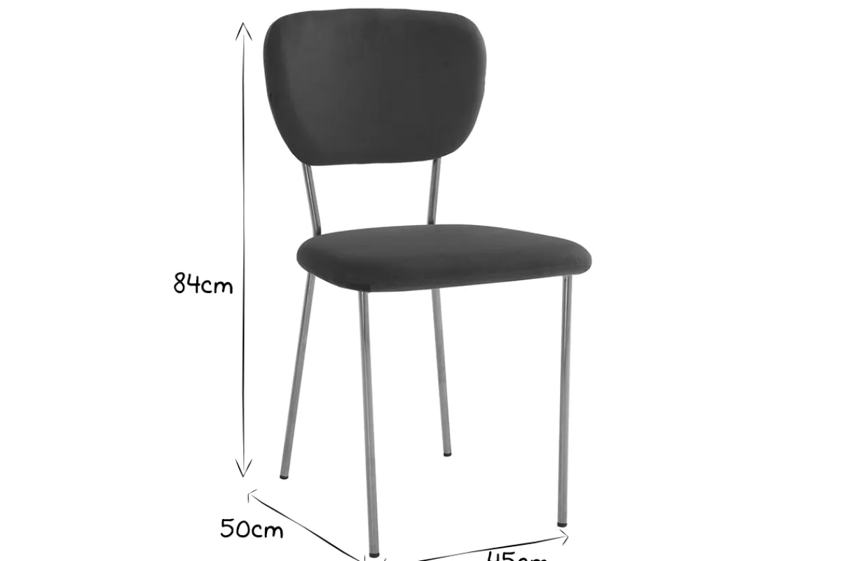 Miliboo Sillas Modernas-Sillas modernas en terciopelo azul y estructura en metal dorado - lote de 2 LEPIDUS