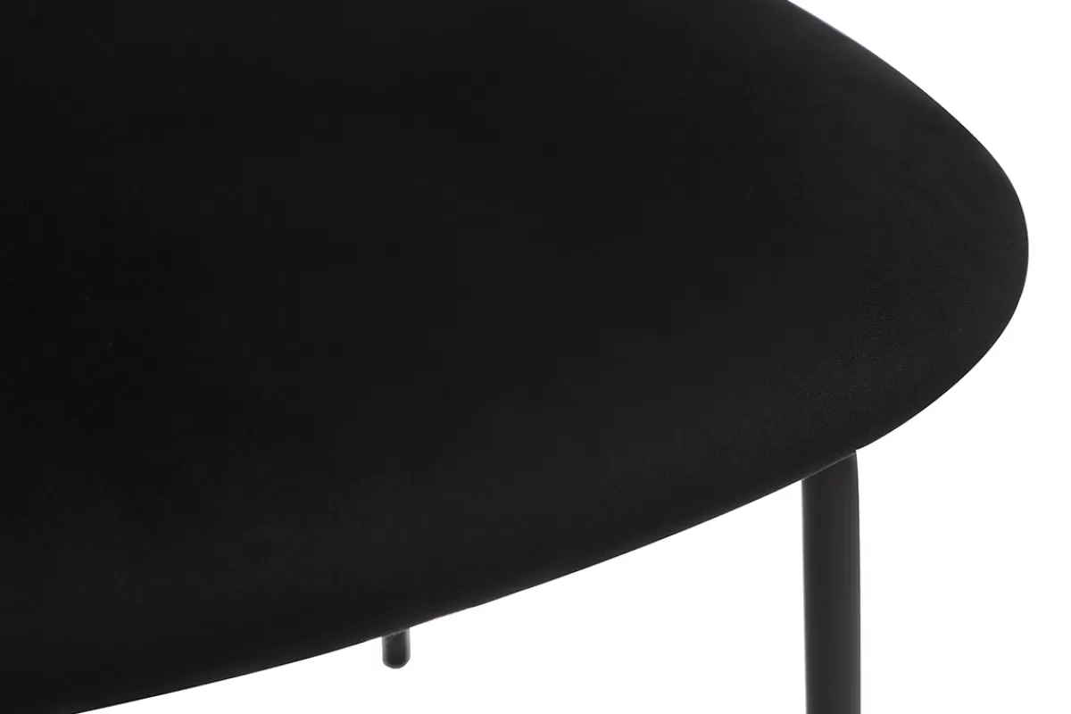 Miliboo Sillas Modernas-Sillas de diseño de terciopelo negro, metal negro y caña de ratán (juego de 2) MIRANDA
