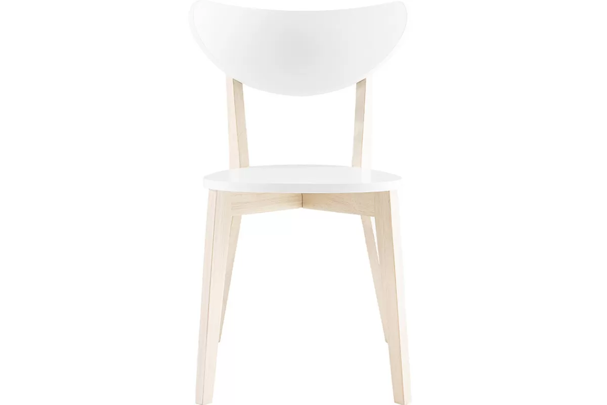 Miliboo Sillas Modernas | Sillas De Madera-Sillas diseño madera y laminado blanco LEENA (lote de 2)