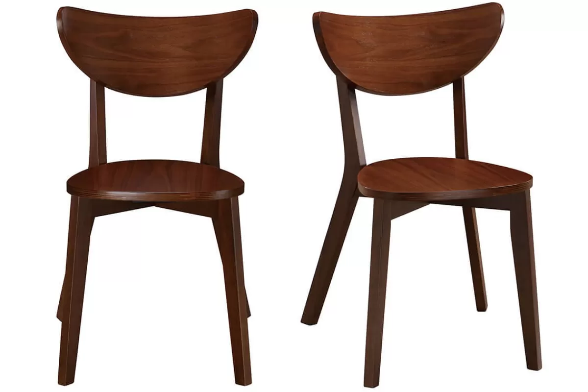 Miliboo Sillas Modernas | Sillas De Madera-Sillas diseño nogal LEENA (lote de 2)