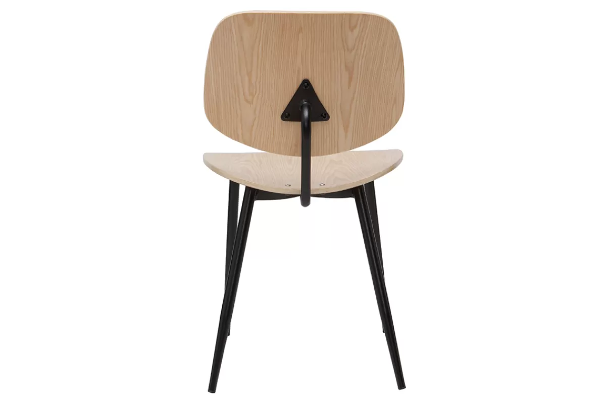 Miliboo Sillas Modernas | Sillas De Madera-Sillas en madera clara y metal negro (lote de 2) TOBIAS