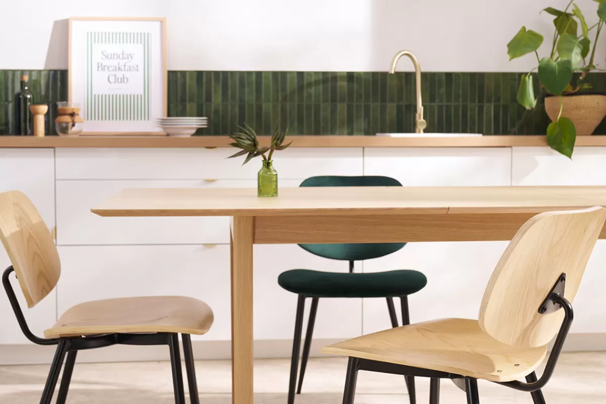 Miliboo Sillas Modernas | Sillas De Madera-Sillas en madera clara y metal negro (lote de 2) TOBIAS