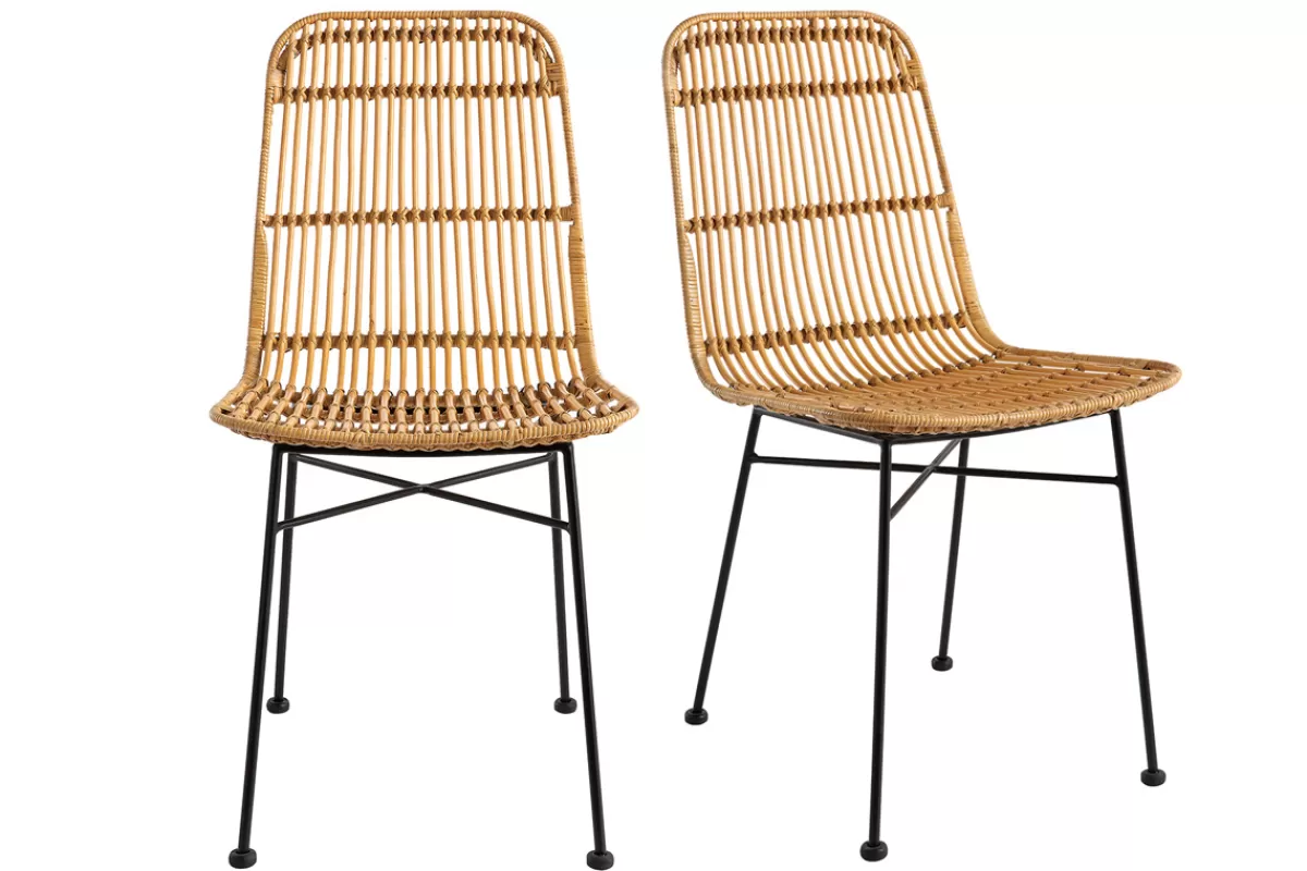 Miliboo Sillas Modernas-Sillas en ratán natural lote de de 2 MALACCA