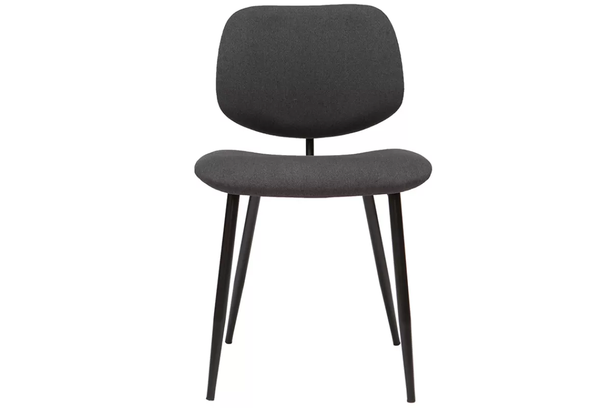 Miliboo Sillas Modernas-Sillas en tejido y metal negro (lote de 2) TOBIAS