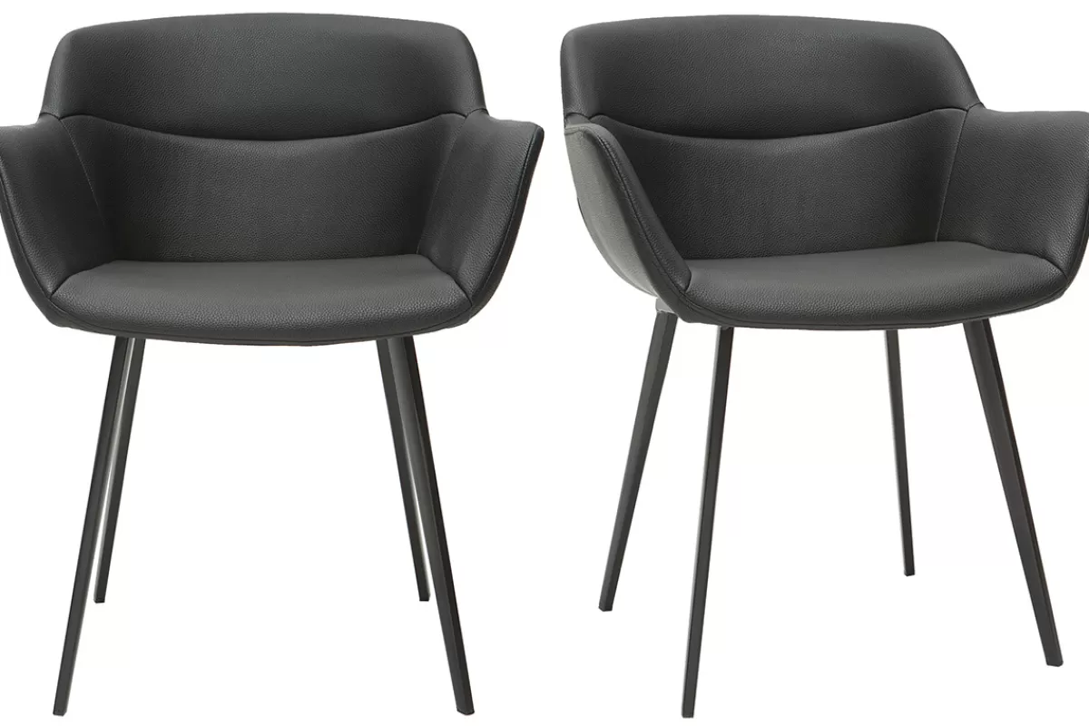Miliboo Sillas Modernas-Sillas modernas negras (lote de 2) NERO