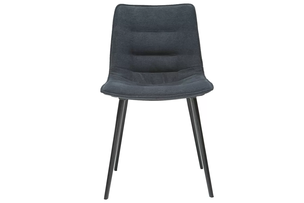Miliboo Sillas Modernas-Sillas modernas tejido efecto terciopelo gris oscuro (lote de 2) PARKER