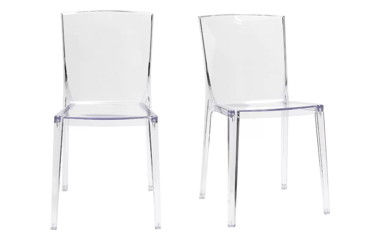 Miliboo Sillas Modernas | Silla De Jardín-Sillas modernas transparentes lote de 2 ISLAND