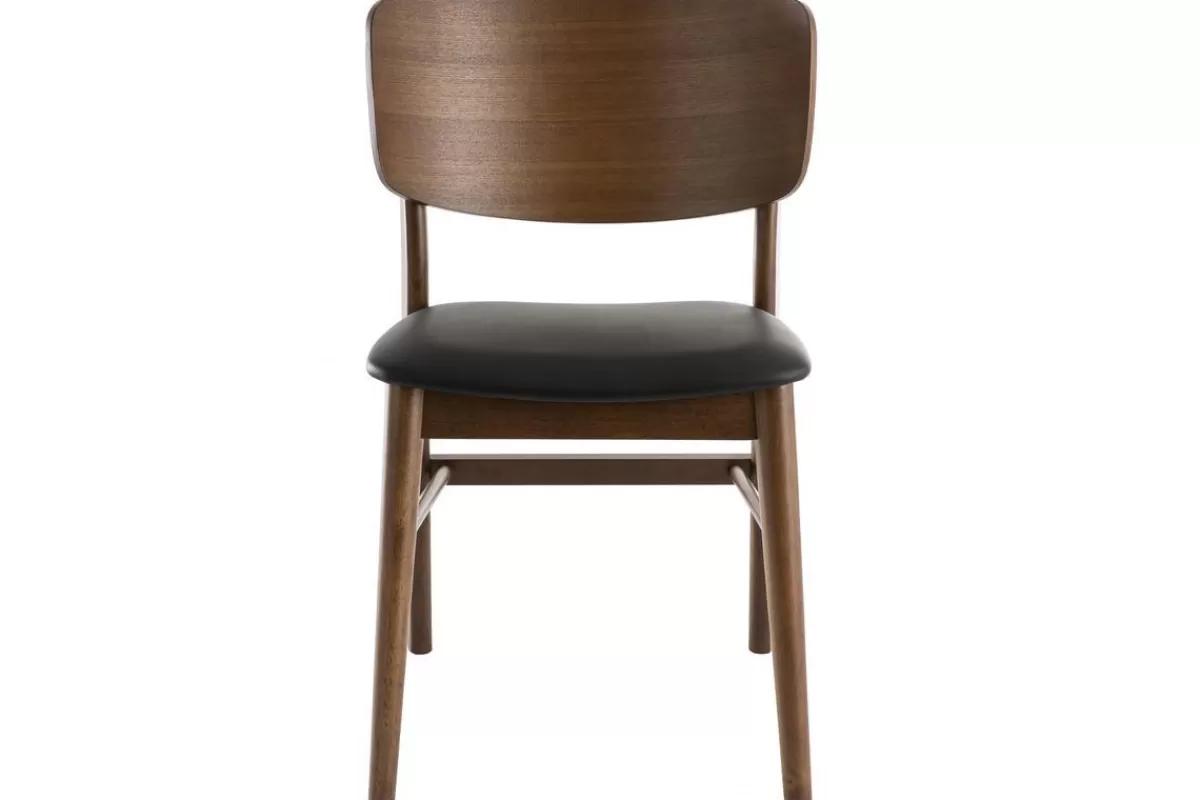 Miliboo Sillas Modernas | Sillas De Madera-Sillas nogal y negro (lote de 2) SHELDON