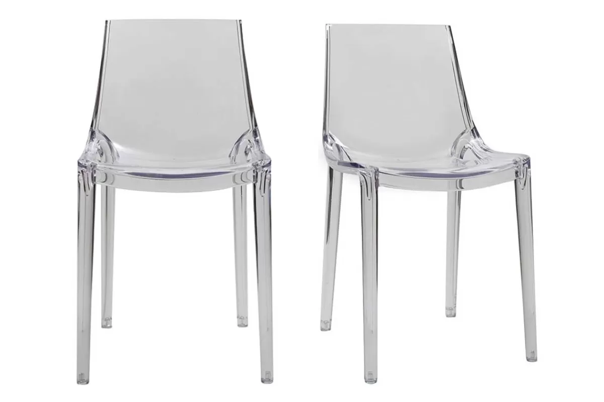 Miliboo Sillas Modernas | Silla De Jardín-Sillas transparentes diseño lote de 2 YZEL