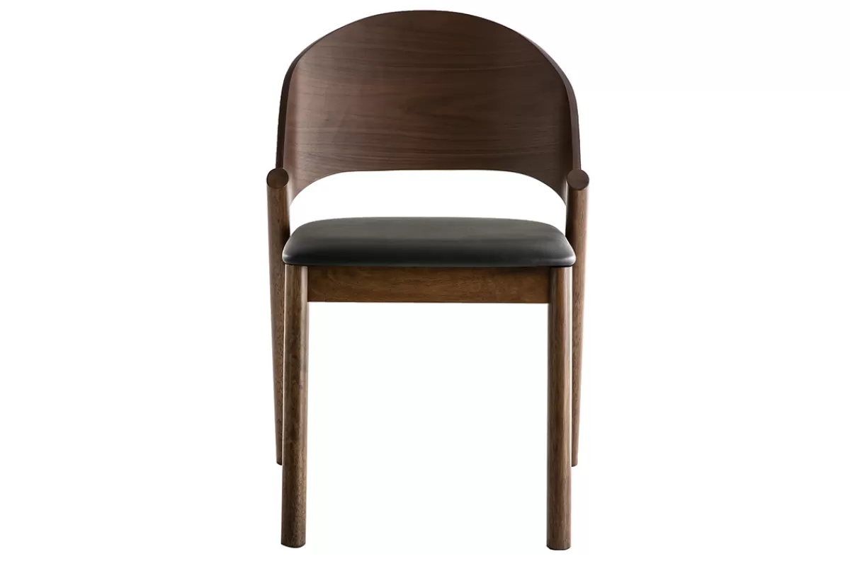 Miliboo Sillas Modernas | Sillas De Madera-Sillas vintage nogal y negro (lote de 2) AVALON