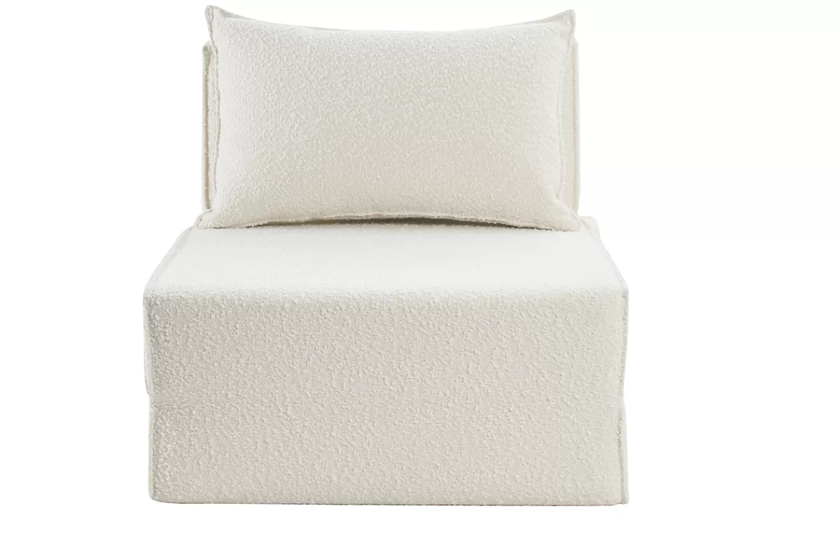 Miliboo Sillones Cama | Cama Para Niños-Sillón cama de 1 plaza de borreguillo blanco VICTOR