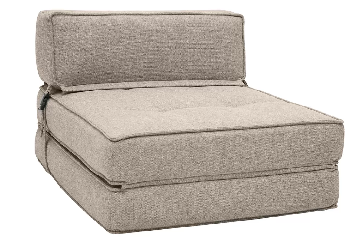 Miliboo Sillones Cama-Sillón cama de 1 plaza de tela color topo KATY
