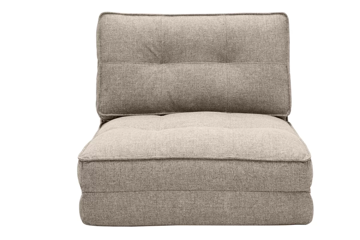 Miliboo Sillones Cama | Cama Para Niños-Sillón cama de 1 plaza de tela color topo SALLY