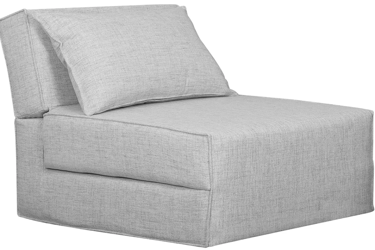 Miliboo Sillones Cama | Cama Para Niños-Sillón cama de 1 plaza de tela gris claro VICTOR
