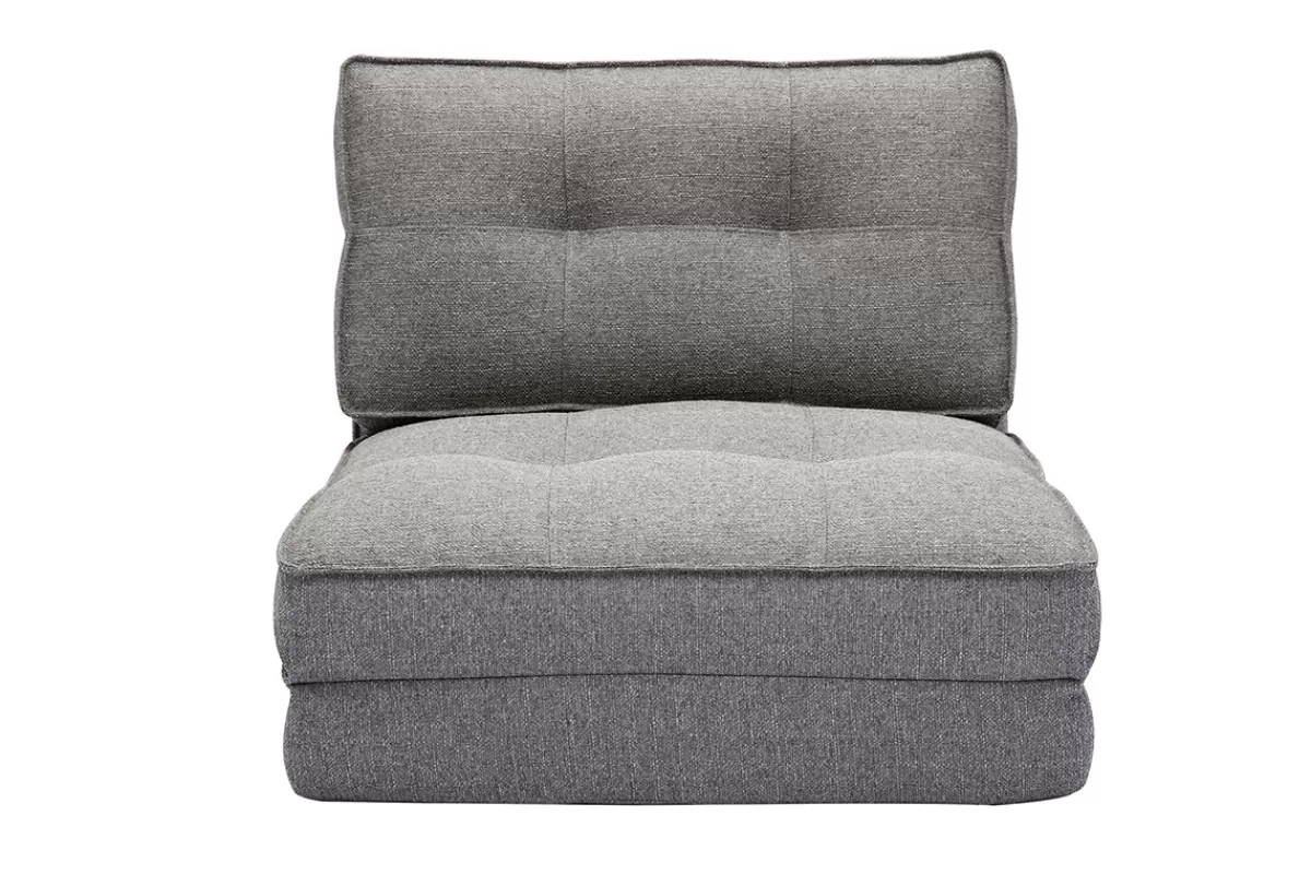 Miliboo Sillones Cama | Cama Para Niños-Sillón cama de 1 plaza de tela gris jaspeado SALLY