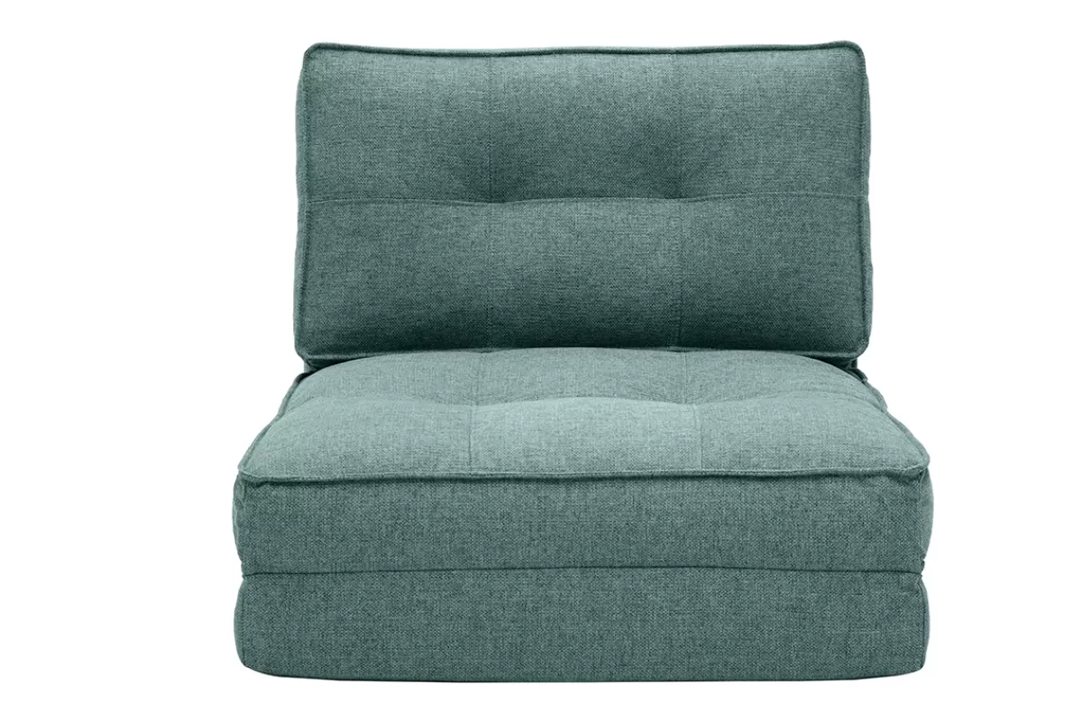 Miliboo Sillones Cama | Cama Para Niños-Sillón cama de 1 plaza de tela verde celadón SALLY