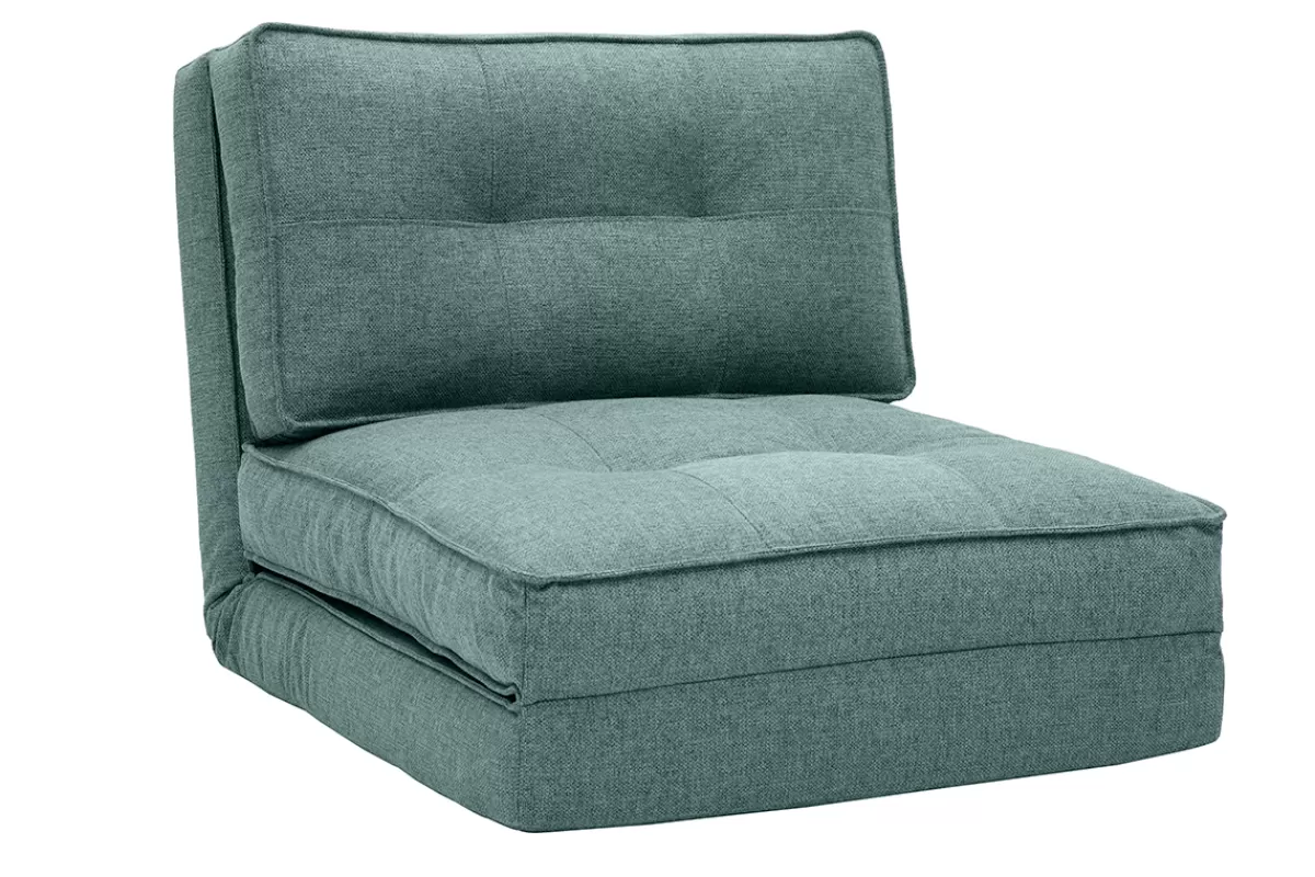 Miliboo Sillones Cama | Cama Para Niños-Sillón cama de 1 plaza de tela verde celadón SALLY