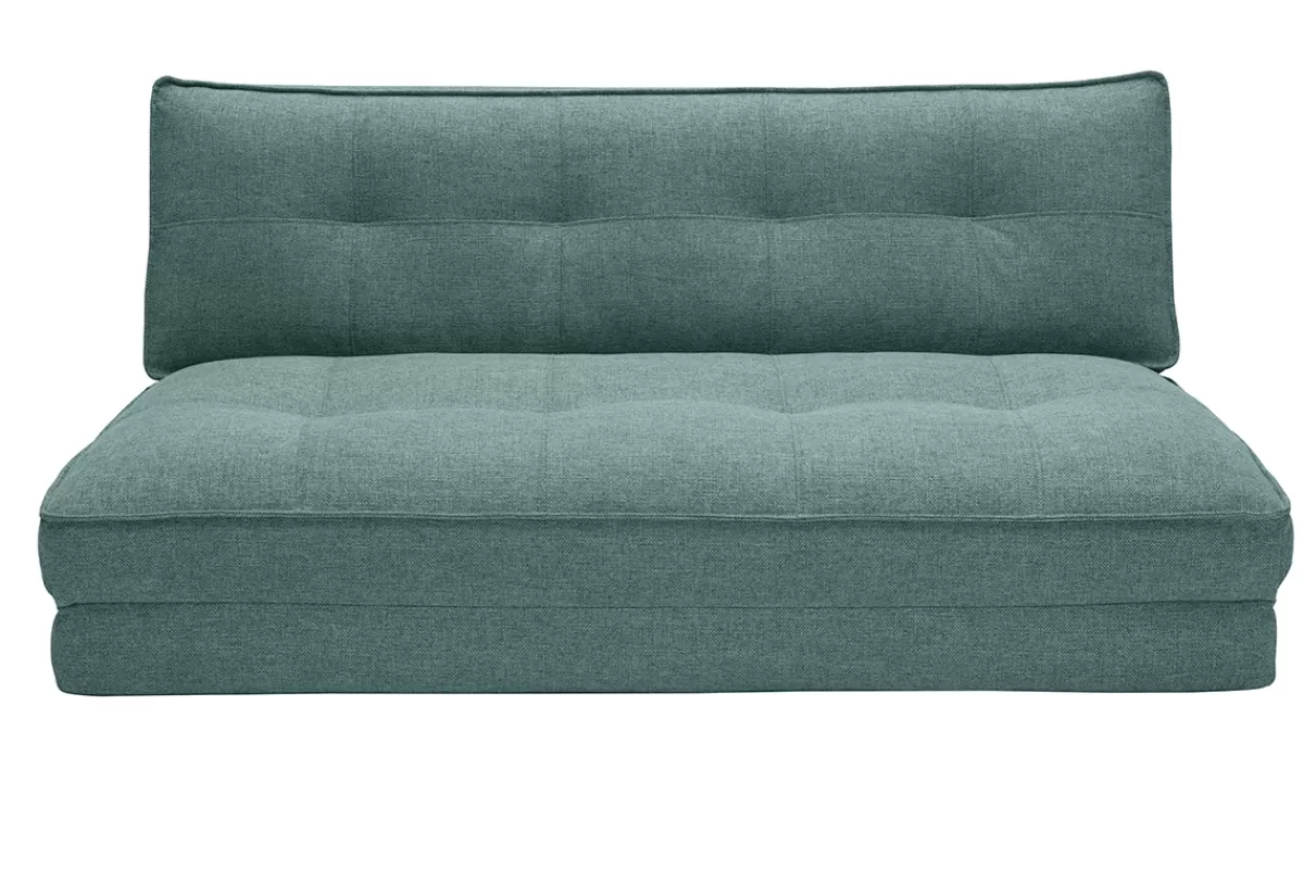 Miliboo Sillones Cama-Sillón de dos plazas convertible en tela verde gris SALLY