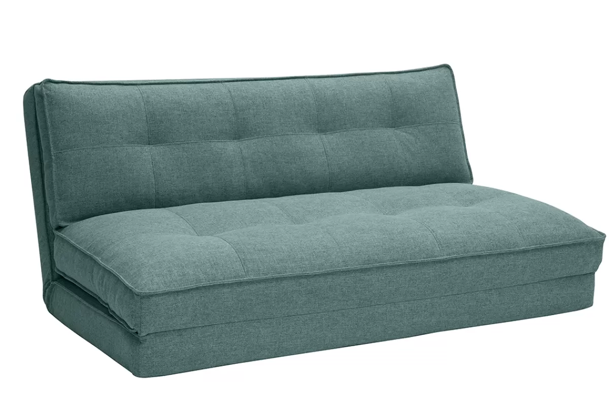 Miliboo Sillones Cama-Sillón de dos plazas convertible en tela verde gris SALLY