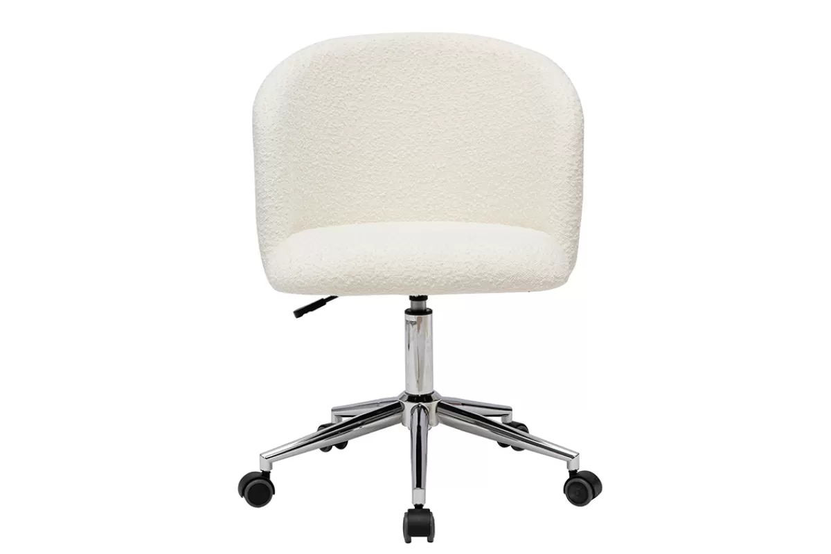 Miliboo Silla De Oficina | Sillón De Oficina A Precios Bajos-Sillón de escritorio de tejido efecto borreguillo VANITY