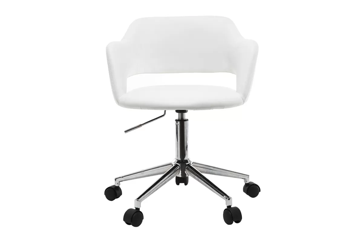 Miliboo Silla De Oficina | Sillón De Oficina A Precios Bajos-Sillón de escritorio diseño blanco JESSY