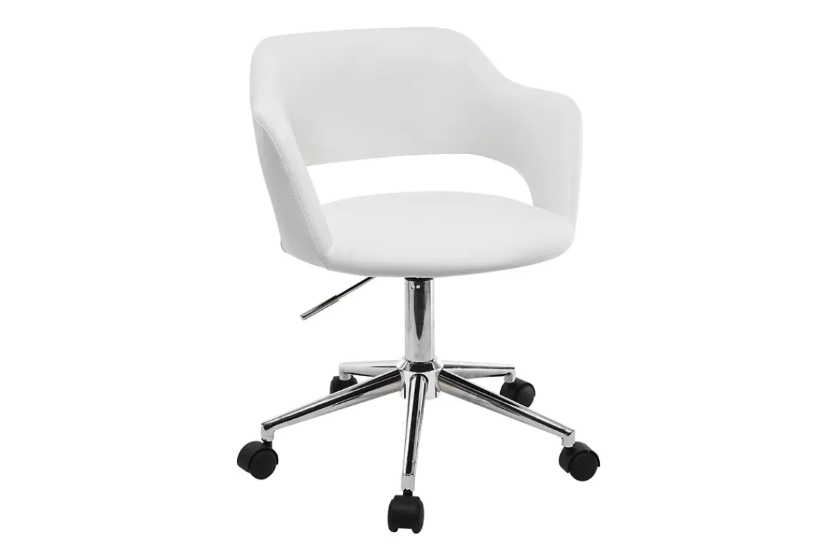 Miliboo Silla De Oficina | Sillón De Oficina A Precios Bajos-Sillón de escritorio diseño blanco JESSY