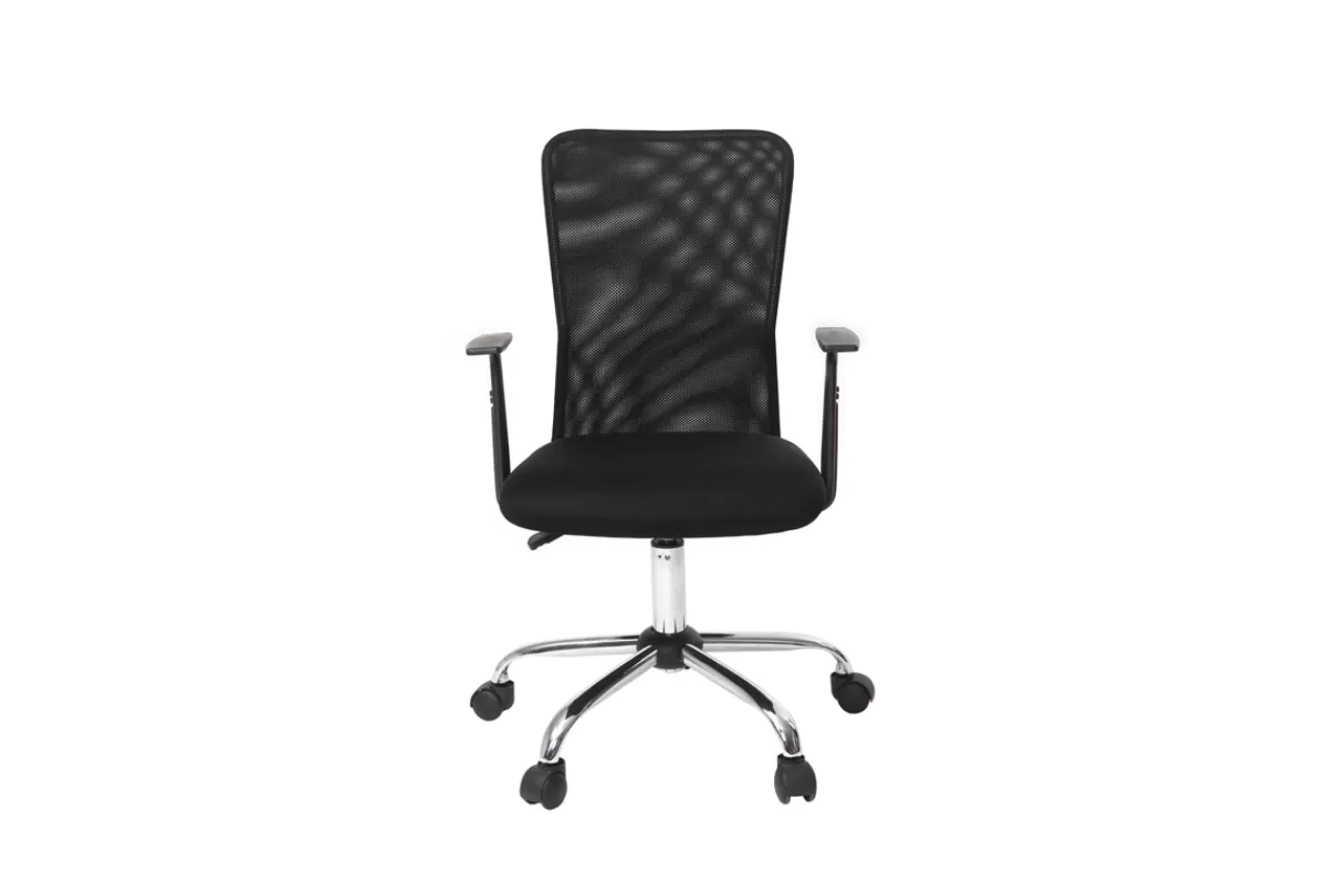 Miliboo Silla De Oficina | Sillón De Oficina A Precios Bajos-Sillón de escritorio diseño malla negra PLUZ