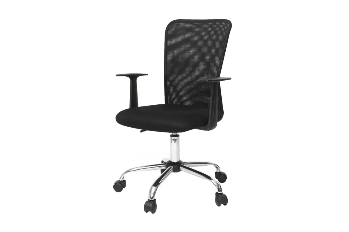 Miliboo Silla De Oficina | Sillón De Oficina A Precios Bajos-Sillón de escritorio diseño malla negra PLUZ
