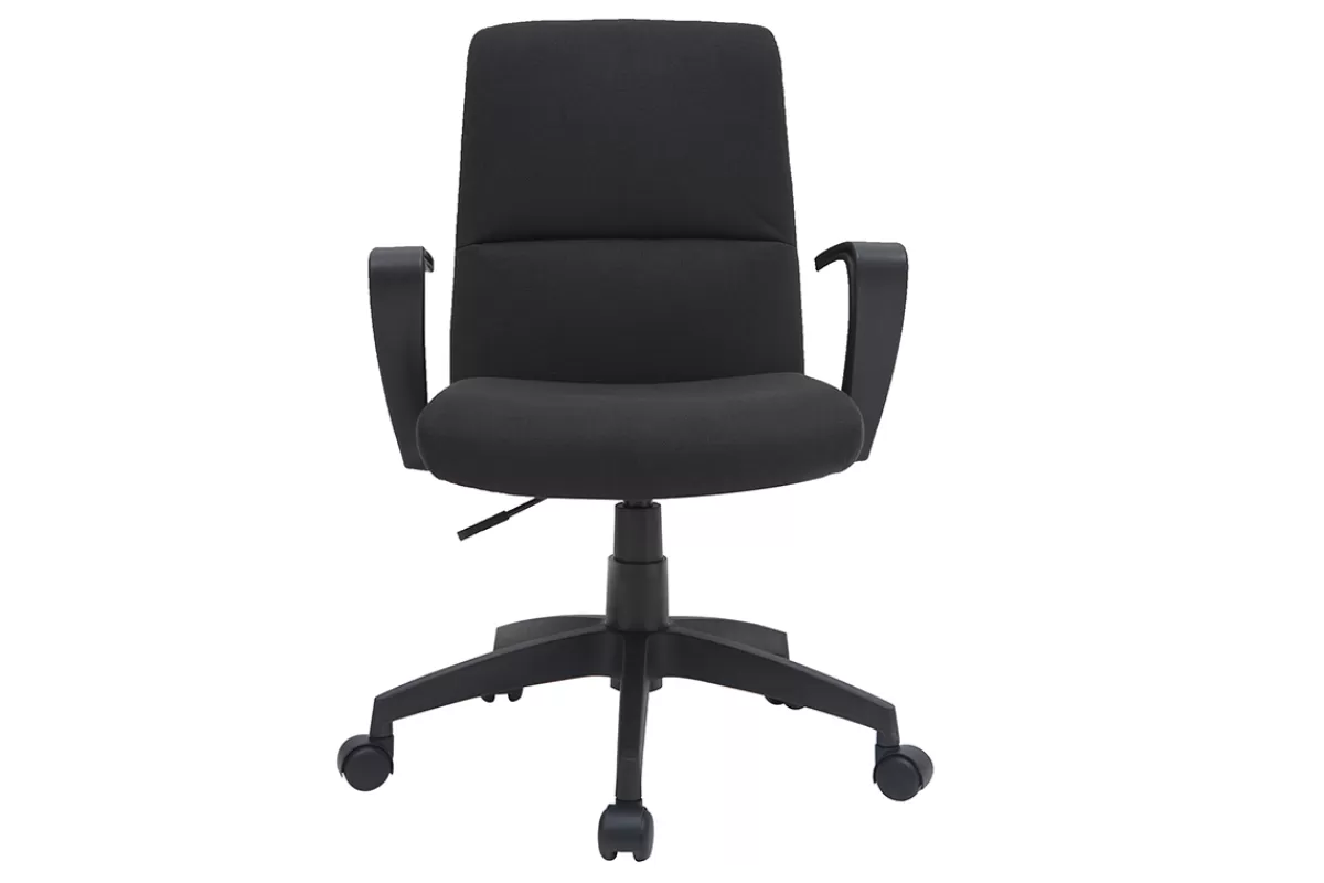Miliboo Silla De Oficina | Sillón De Oficina A Precios Bajos-Sillón de escritorio en tejido negro CHUCK