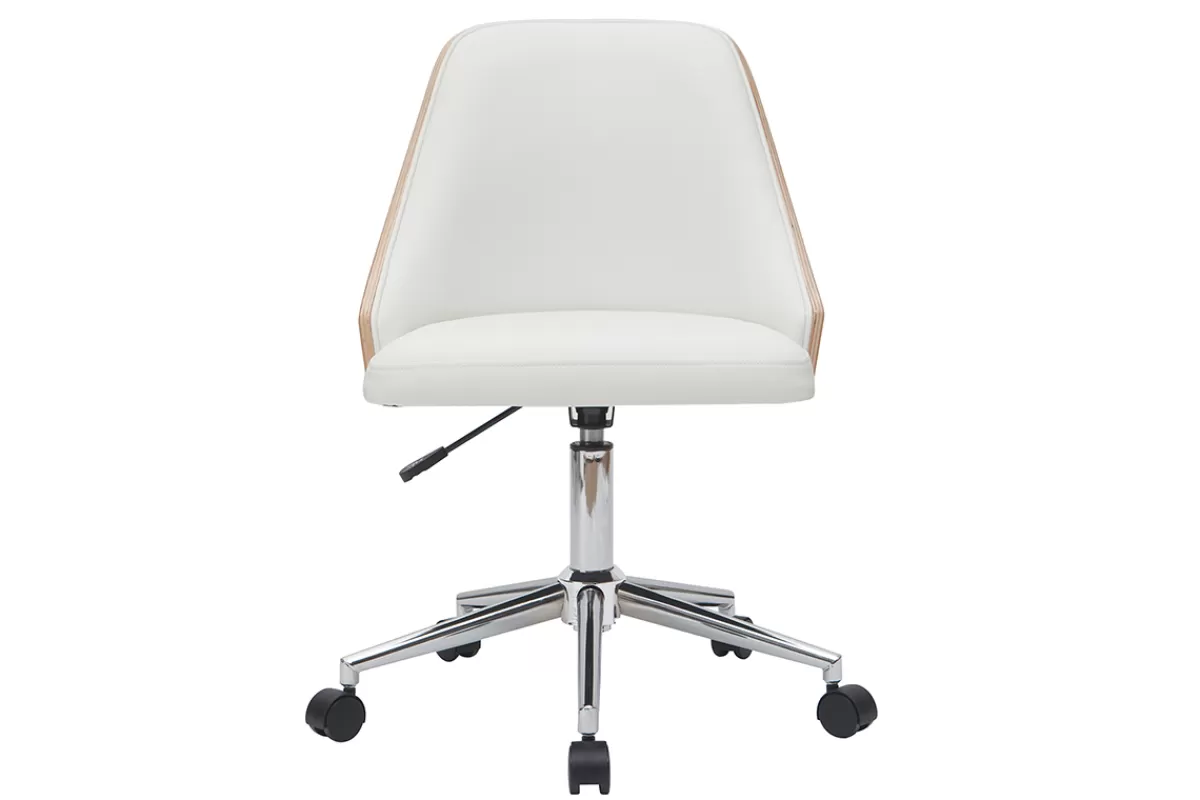 Miliboo Silla De Oficina | Sillón De Oficina A Precios Bajos-Sillón de escritorio moderno blanco QUINO