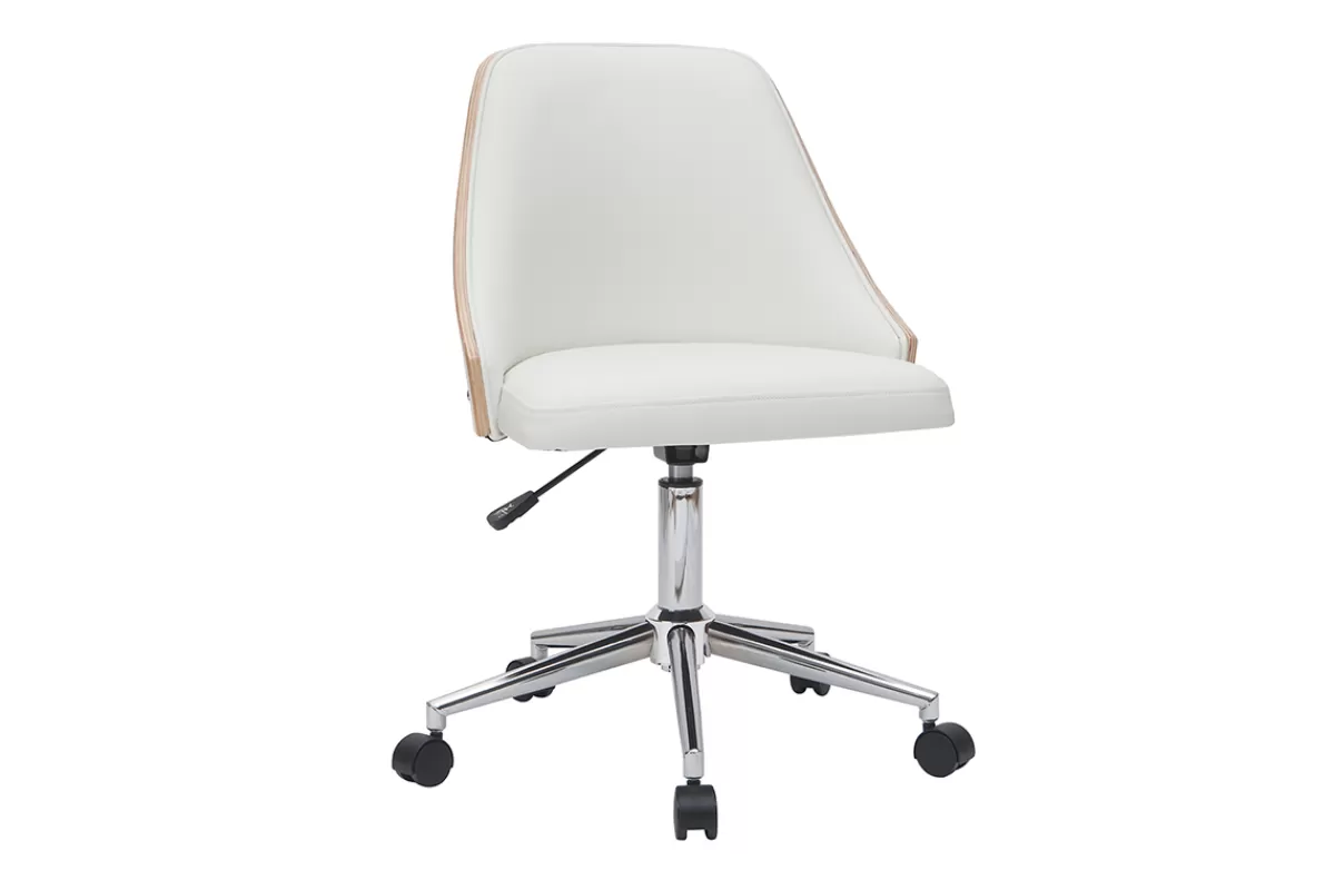 Miliboo Silla De Oficina | Sillón De Oficina A Precios Bajos-Sillón de escritorio moderno blanco QUINO