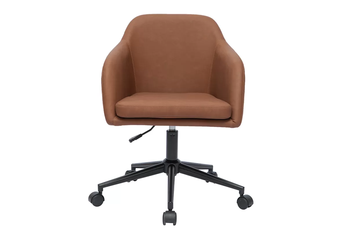Miliboo Silla De Oficina | Sillón De Oficina A Precios Bajos-Sillón de escritorio moderno marrón DOUG