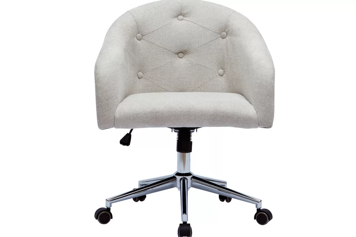 Miliboo Silla De Oficina | Sillón De Oficina A Precios Bajos-Sillón de escritorio terciopelo natural SHARON